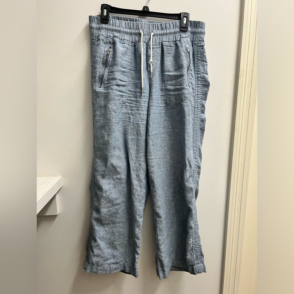 Athleta Cabo Linen Wide Leg Pants 10P